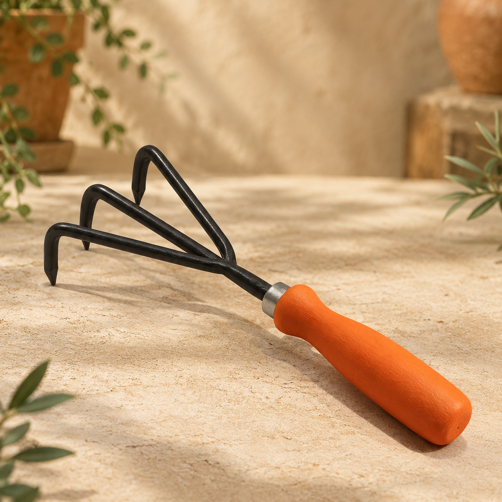 3-Tine Hand Cultivator with Ergonomic Grip