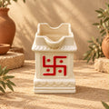 Cream Ceramic Swastik Pooja Planter